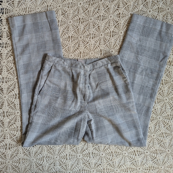 H&M Grey Plaid Trousers Size 6 - Classic Style - Picture 3 of 11